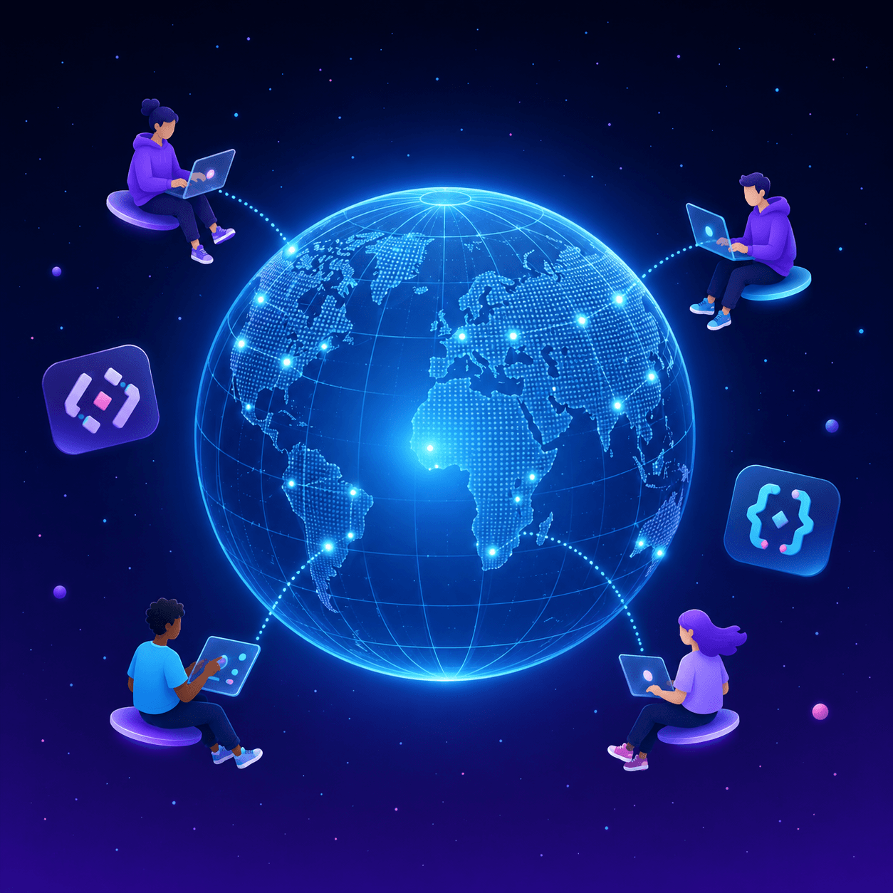全球开发者社群网络示意图